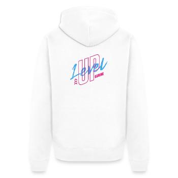 Neon Retro Gaming Logo 80er Vibe - Unisex Premium Bio Zip Hoodie - Weiß - Hinten - Thijin (182cm)