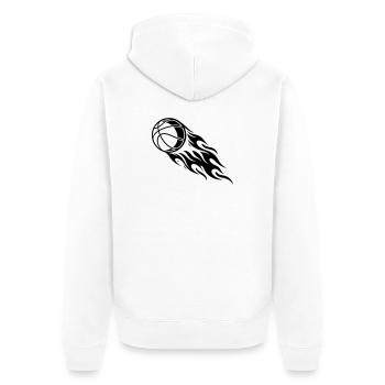 Basketball Fire - Veste à capuche bio Premium Unisexe - blanc - Dos - Thijin (182cm)