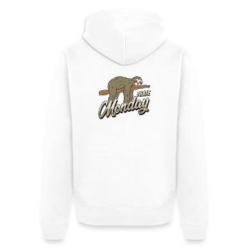 Montagsmüdes Faultier - Unisex Premium Bio Zip Hoodie - Weiß - Hinten - Thijin (182cm)