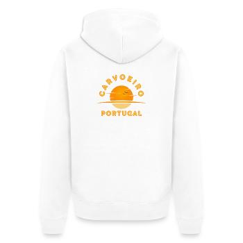 Carvoeiro Portugal Sunrise Emblem - Unisex Premium Organic Zip Hoodie - white - Back - Thijin (182cm)