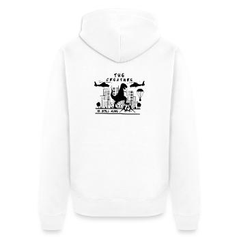 The Creature is still alive - Unisex Premium Organic Zip Hoodie - white - Back - Thijin (182cm)
