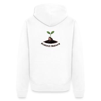 Protect nature - Unisex Premium Organic Zip Hoodie - white - Back - Thijin (182cm)