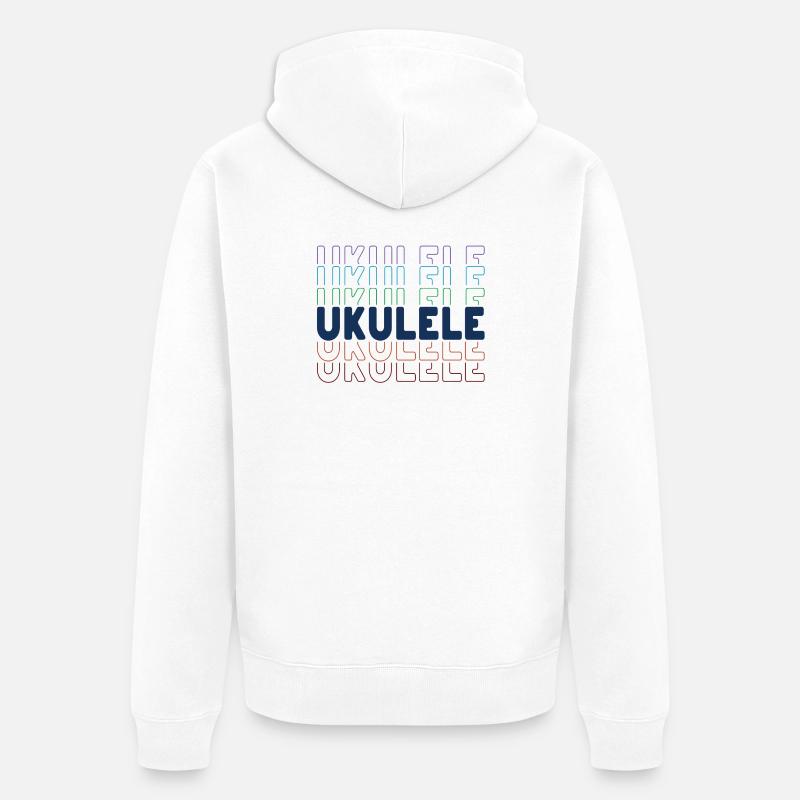 Typographie du ukulélé - Veste à capuche bio Premium Unisexe - blanc