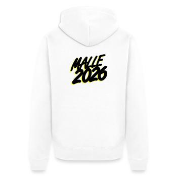 Malle 2026 - Veste à capuche bio Premium Unisexe - blanc - Dos - Thijin (182cm)