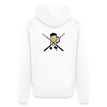 Angelruten Bierkrug Wappen - Unisex Premium Bio Zip Hoodie - Weiß - Hinten - Thijin (182cm)