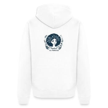 Une femme enracinée dans la Nature - Veste à capuche bio Premium Unisexe - blanc - Dos - Thijin (182cm)