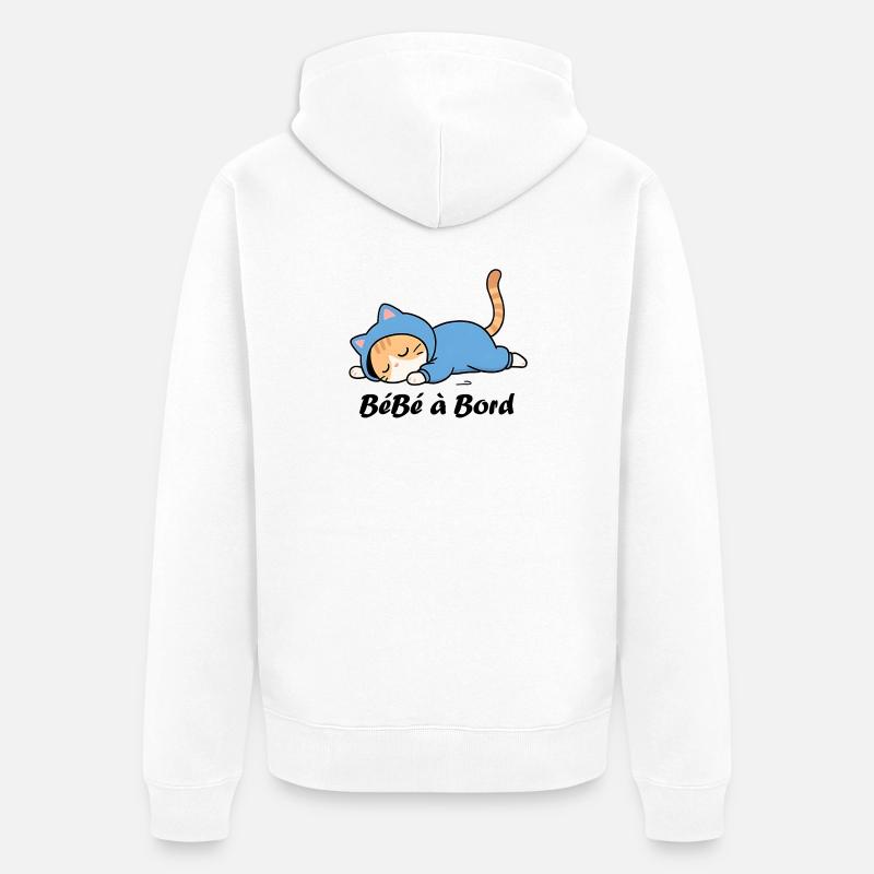 Bébé à bord - Veste à capuche bio Premium Unisexe - blanc