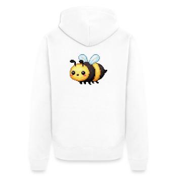 Pixel Bee Cute Retro Bees - Unisex Premium Organic Zip Hoodie - white - Back - Thijin (182cm)