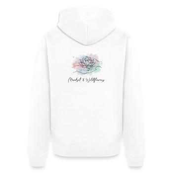 Mindset Wildflowers Blumen Boho Natur Spruch - Unisex Premium Bio Zip Hoodie - Weiß - Hinten - Thijin (182cm)