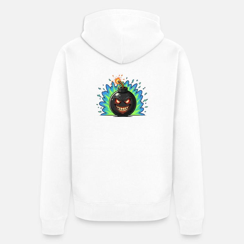Boule de bombe en colère néonburst - Veste à capuche bio Premium Unisexe - blanc