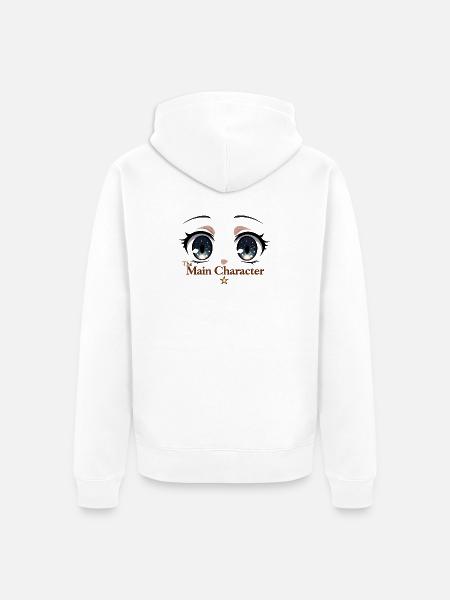Main Character Eyes Starry Night - Unisex Premium Organic Zip Hoodie - white