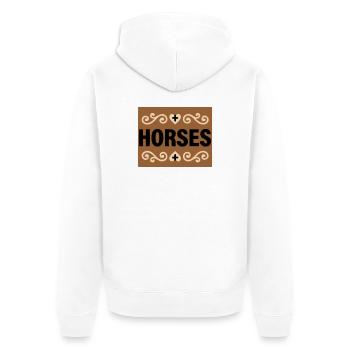 Lettrage des chevaux Retro Riding - Veste à capuche bio Premium Unisexe - blanc - Dos - Thijin (182cm)