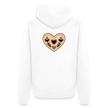 Costume traditionnel folklorique en forme de cœur pour la fête des mères - Veste à capuche bio Premium Unisexe - blanc - Dos - Thijin (182cm)
