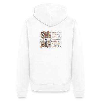 Starke Mama Kraftdesign Glaube Gott Kirche - Unisex Premium Bio Zip Hoodie - Weiß - Hinten - Thijin (182cm)