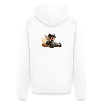 Gobelin d’aventure dans un wagon de sable - Veste à capuche bio Premium Unisexe - blanc - Dos - Thijin (182cm)