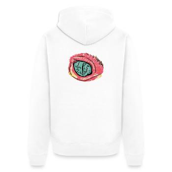 Pink Eye in Pop Art Style - Unisex Premium Organic Zip Hoodie - white - Back - Thijin (182cm)
