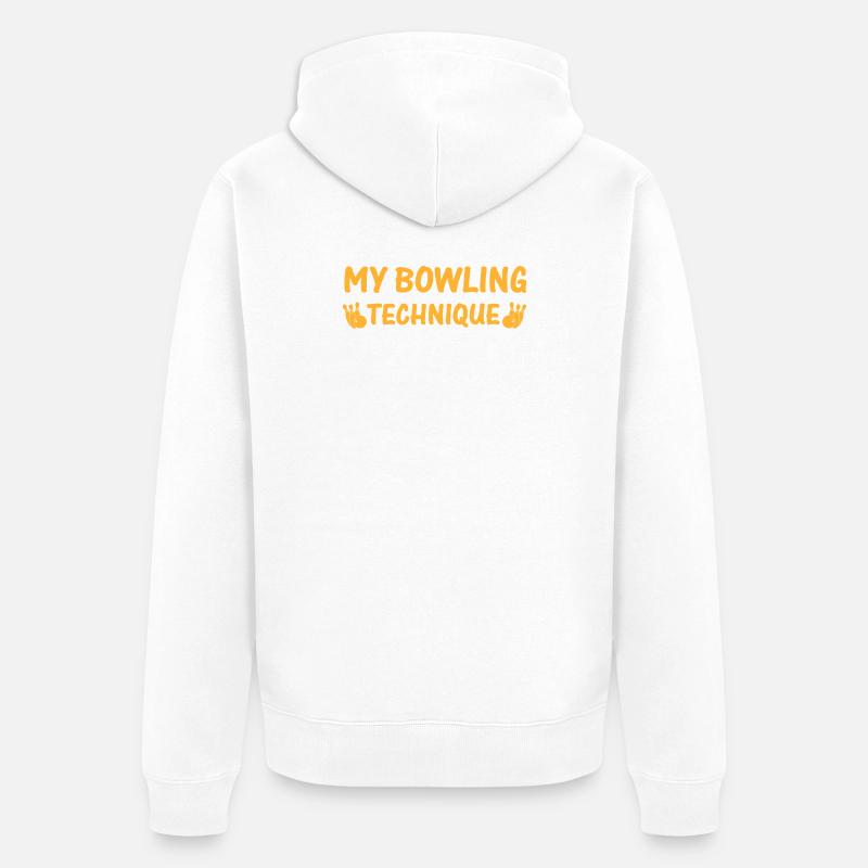 Mon Tee de Technique de Bowling - Veste à capuche bio Premium Unisexe - blanc