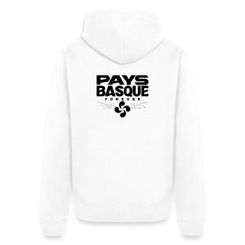 Pays Basque Forever Lauburu Vintage Design - Veste à capuche bio Premium Unisexe - blanc - Dos - Thijin (182cm)