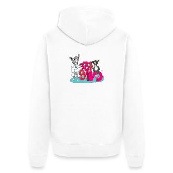 Doctor Lama and the numbers - Unisex Premium Organic Zip Hoodie - white - Back - Thijin (182cm)