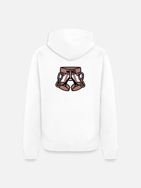 Climbing Harness Mountaineering Climbing Climbing Hall - Unisex Premium Organic Zip Hoodie - white