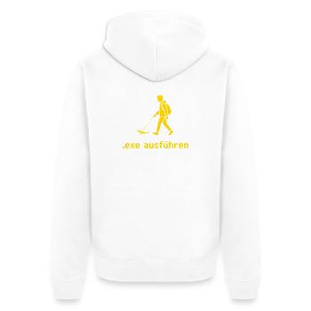 Nerd Witz Entwickler Humor exe ausführen Coder - Unisex Premium Bio Zip Hoodie - Weiß - Hinten - Thijin (182cm)