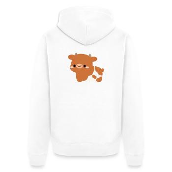 Vache Hereford - Veste à capuche bio Premium Unisexe - blanc - Dos - Thijin (182cm)