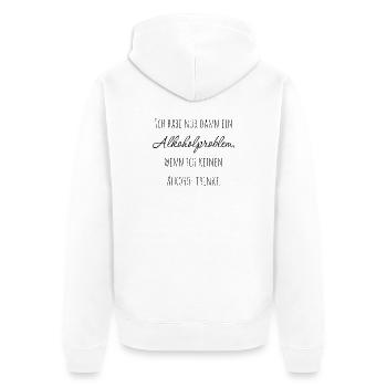 Ich habe nur dann ein Alkoholproblem... - Unisex Premium Bio Zip Hoodie - Weiß - Hinten - Thijin (182cm)
