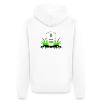 Va toucher l’herbe - Veste à capuche bio Premium Unisexe - blanc - Dos - Thijin (182cm)
