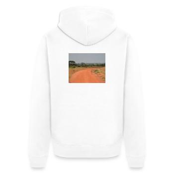 Antilopen auf der Roten Straße - Unisex Premium Bio Zip Hoodie - Weiß - Hinten - Thijin (182cm)