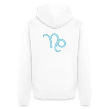 Steinbock Tierkreiszeichen Pastel Blau - Unisex Premium Bio Zip Hoodie - Weiß - Hinten - Thijin (182cm)