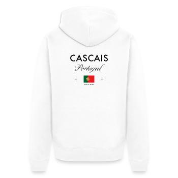 Cascais Portugal coordonne un souvenir de voyage - Veste à capuche bio Premium Unisexe - blanc - Dos - Thijin (182cm)