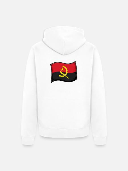 Angola Flag - Unisex Premium Organic Zip Hoodie - white