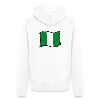 Nigeria Flag Graphic Druck - Unisex Premium Bio Zip Hoodie - Weiß - Hinten - Thijin (182cm)