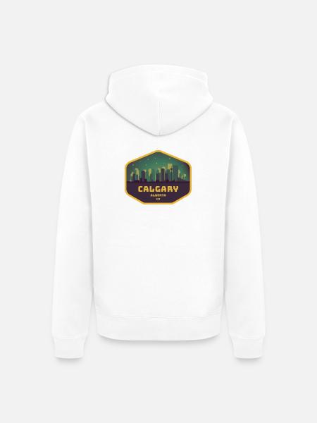 Calgary Skyline Gold - Unisex Premium Bio Zip Hoodie - Weiß
