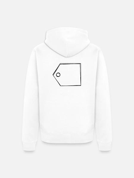 Etikett handgezeichnet - Unisex Premium Bio Zip Hoodie - Weiß