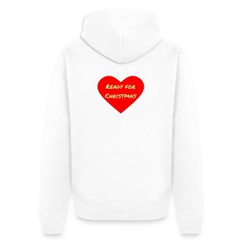 Herzmotiv Ready for Christmas - Unisex Premium Bio Zip Hoodie - Weiß - Hinten - Thijin (182cm)
