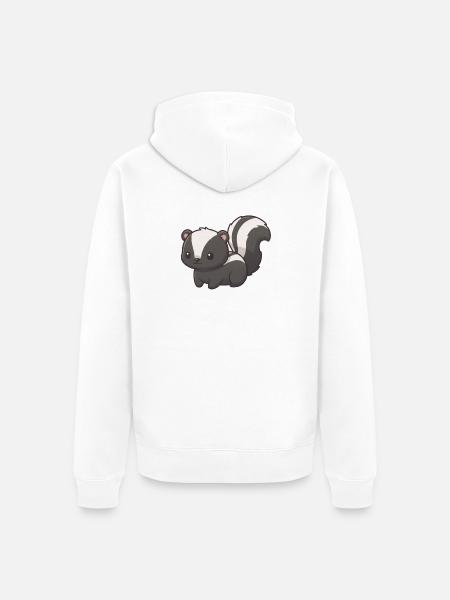 Stinktier - Unisex Premium Bio Zip Hoodie - Weiß