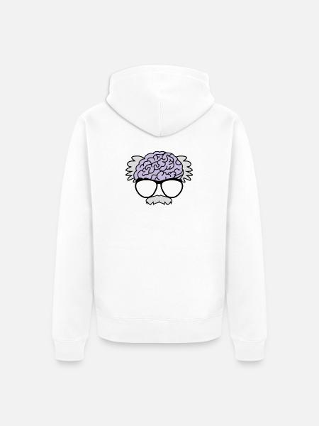 Gehirn eines Professors - Unisex Premium Bio Zip Hoodie - Weiß