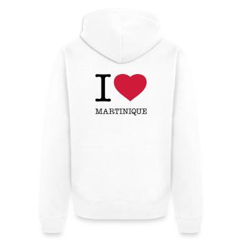 J’AIME LA MARTINIQUE - Veste à capuche bio Premium Unisexe - blanc - Dos - Thijin (182cm)