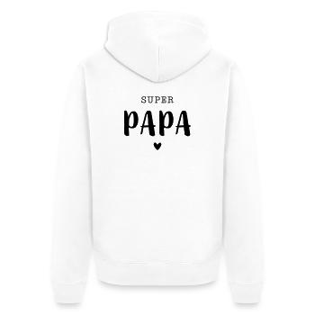 Super Dad with Heart - Unisex Premium Organic Zip Hoodie - white - Back - Thijin (182cm)