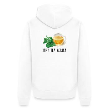 Mint Tea Addict Accro Thé à la menthe Cadeau thé - Veste à capuche bio Premium Unisexe - blanc - Dos - Thijin (182cm)