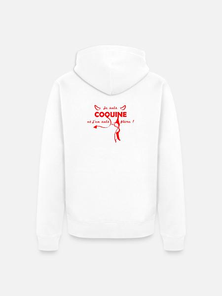 je suis coquine - Veste à capuche bio Premium Unisexe - blanc