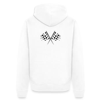 racing flag icon illustration checkered flag icon - Unisex Premium Organic Zip Hoodie - white - Back - Thijin (182cm)