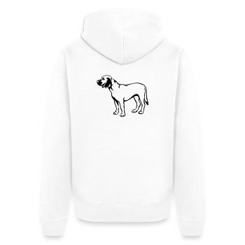 Hannoverscher Schweisshund - Unisex Premium Bio Zip Hoodie - Weiß - Hinten - Thijin (182cm)