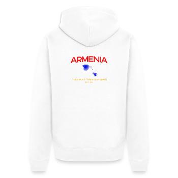 Armenia Map Script Emblem - Unisex Premium Bio Zip Hoodie - Weiß - Hinten - Thijin (182cm)