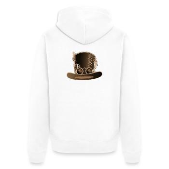 Cylindre Steampunk au look antique avec engrenages - Veste à capuche bio Premium Unisexe - blanc - Dos - Thijin (182cm)