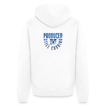 Producer Still Cooking Musik Design - Unisex Premium Bio Zip Hoodie - Weiß - Hinten - Thijin (182cm)