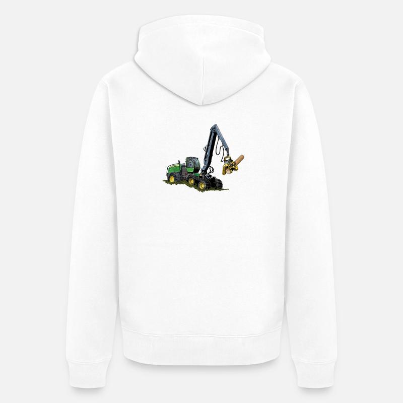 Moissonneuse-batteuse, Moissonneuse-batteuse - Veste à capuche bio Premium Unisexe - blanc