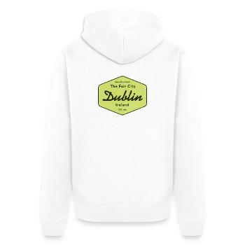Dublin The Fair City Sign - Unisex Premium Organic Zip Hoodie - white - Back - Thijin (182cm)