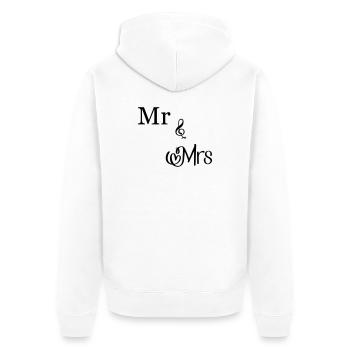 Mr and Mrs - Unisex Premium Organic Zip Hoodie - white - Back - Thijin (182cm)